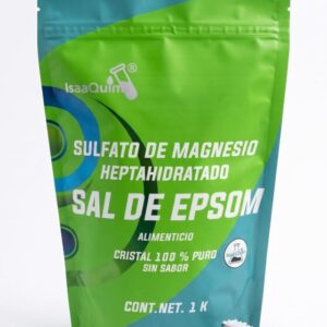 Sal de Epsom Sulfato de Magnesio Heptahidratado 1 kg | Cristal 100% Puro | Ideal para Baños, Spa, Relajación y Cuidado Personal | IsaaQuim