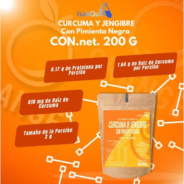 2X1 CÚRCUMA CON PIMIENTA NEGRA Y JENGIBRE EN POLVO 200 G - Image 2