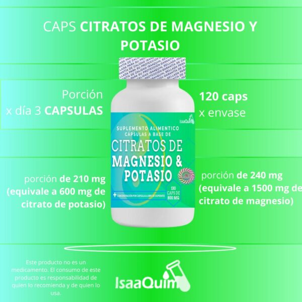 CÁPSULAS DE CITRATO DE MAGNESIO Y POTASIO (120 CÁPSULAS DE 800 MG) - Image 4