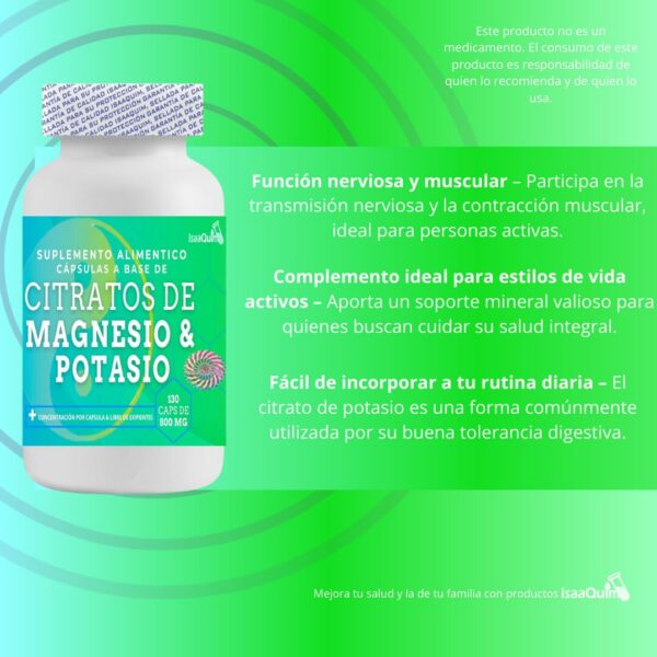 CÁPSULAS DE CITRATO DE MAGNESIO Y POTASIO (120 CÁPSULAS DE 800 MG) - Image 6