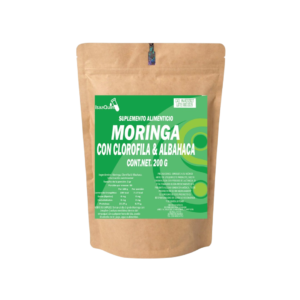 MORINGA CON CLOROFILA Y ALBAHACA 200 G (POLVO)