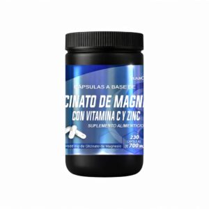 CÁPSULAS DE GLICINATO DE MAGNESIO CON VITAMINA C Y ZN (230 CAPS DE 600 MG)