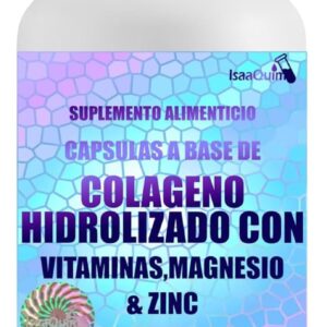Colágeno Hidrolizado con Vitaminas, Citrato de Magnesio, Zinc y Selenio | 1 Frasco con 120 Cápsulas de 500 mg | 40 Porciones de 3 Cápsulas | Por Porción: 100 mg Magnesio, 60 mg Vitamina C, 10 mg Zinc, 55 mcg Selenio