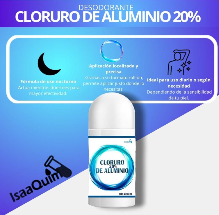 Pack 2 Cloruro de Aluminio 20% – Desodorante Roll-On Antitranspirante para Hiperhidrosis | Uso Nocturno | 60 ml c/u - Image 2