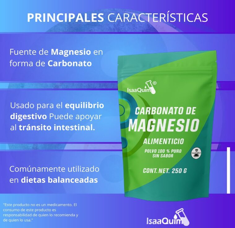 Carbonato de Magnesio Alimenticio 500 g (2 Bolsas de 250 g) | 332 Porciones de 1.6 g | Polvo 100% Puro Sin Sabor - Image 3