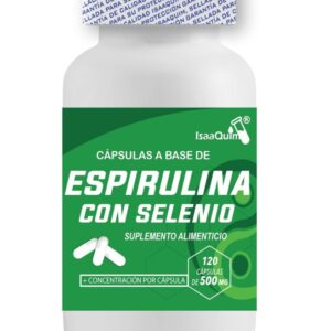 Espirulina con Selenio IsaaQuim® | 120 Cápsulas de 500 mg | Con Vitaminas del Complejo B | Suplemento Alimenticio
