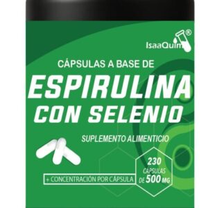 Espirulina con Selenio en Cápsulas | 230 Cápsulas de 500 mg | Suplemento Alimenticio con Espirulina y Selenio | IsaaQuim