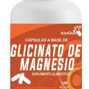 Glicinato de Magnesio IsaaQuim® | 120 Cápsulas de 600 mg | 1500 mg de Glicinato por Porción | Suplemento Alimenticio