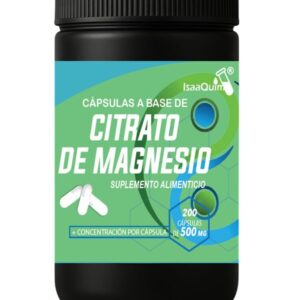 Citrato de Magnesio Puro 1500 mg – 200 Cápsulas | Aporta 240 mg de Magnesio por Porción de 3 Cápsulas | 66 Porciones por Frasco | Alta Absorción |S
