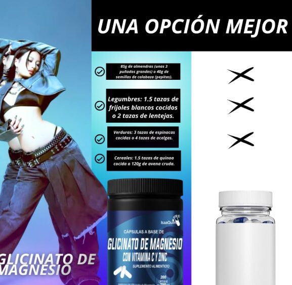 Glicinato de Magnesio con Gluconato de Zinc – 200 Cápsulas de 600 mg | Aporta 200 mg de Magnesio Elemental por Porción | Suplemento Alimenticio –... - Image 4